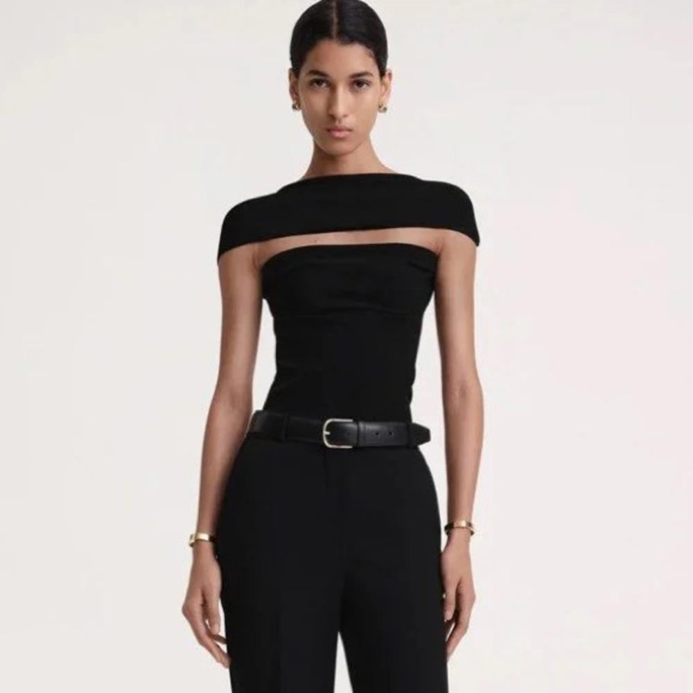 Toteme Black Off-Shoulder Top